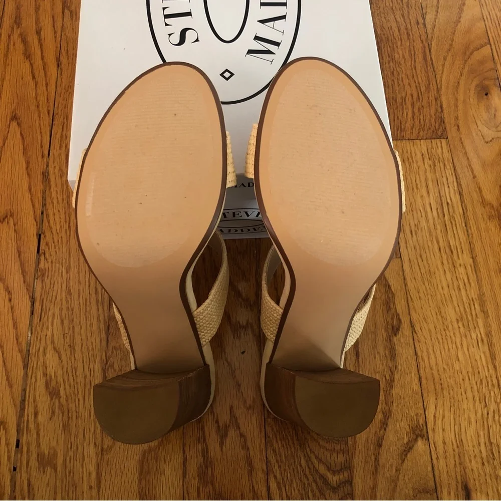 NWT Steve Madden Callen Raffia Heels - Picture 7 of 8
